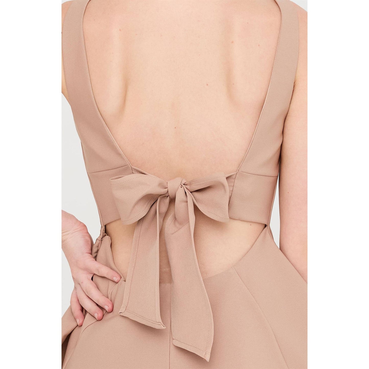 Sleeveless Open Back Peplum Top