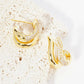 14K Gold Dipped 15mm Pave Set CZ Wavy Double Line Hoop Earrings