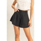 HF25A652-Linen Mid-Rise Flared Shorts