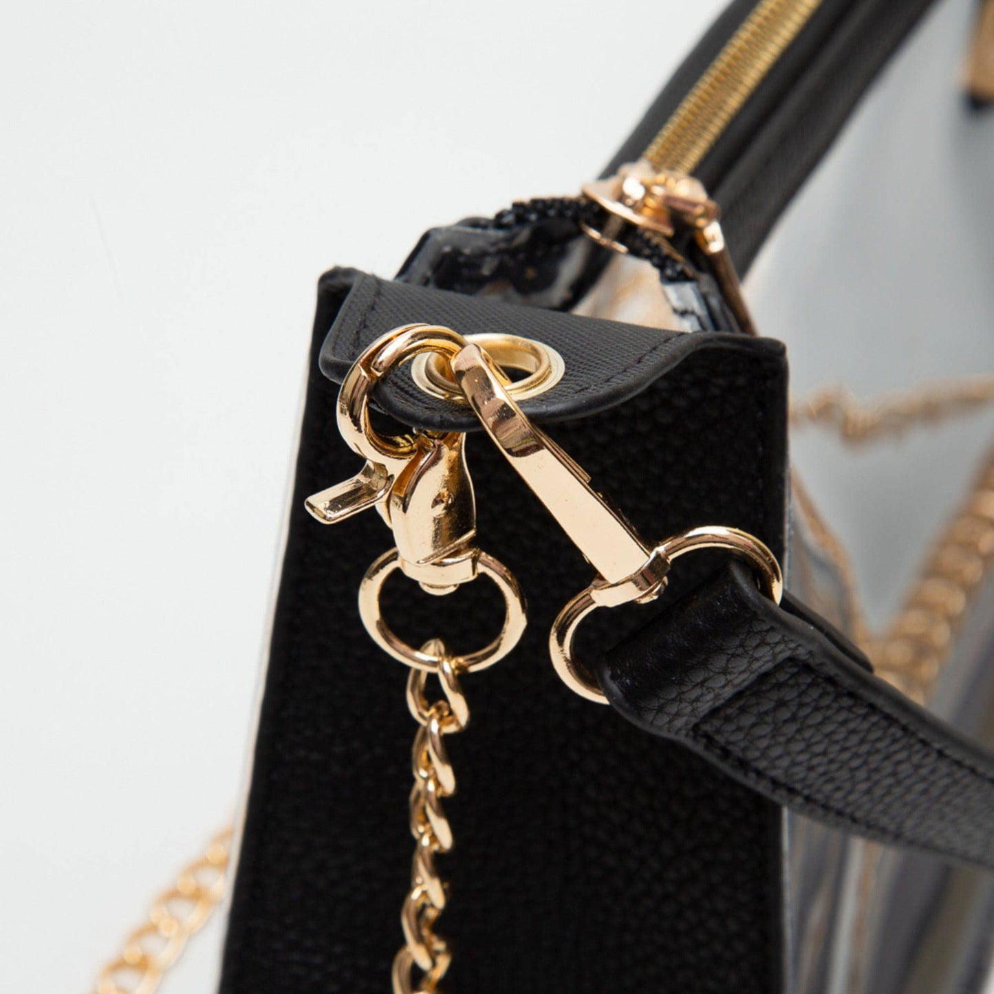Michele Clear Satchel Bag With Chain Strap