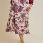 FLARE HEM FLORAL MIDI SKIRT
