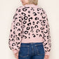 Long Sleeve Leopard Print Knit Sweater