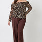 Sasha Plus Size Leopard Print Off-the-Shoulder Blouse