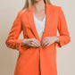 `"._ Woven Solid Classic Blazer