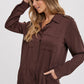 STUDDED EPAULETTE BUTTON UP SHIRT