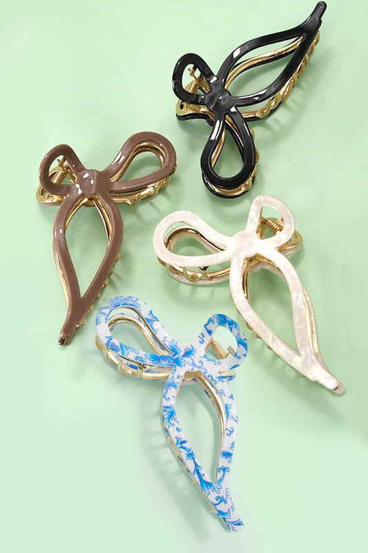 JUMBO CELLULOSE CASTING BOW HAIR CLAW CLIPS