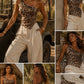 Leopard Sequin One Shoulder Top