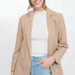 `"._ Woven Solid Classic Blazer