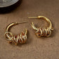 Simple C Circle Crossover Earrings DPJE46