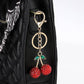 RHINESTONE CHERRY DROP KEYCHAIN BAG CHARM | 40KC127