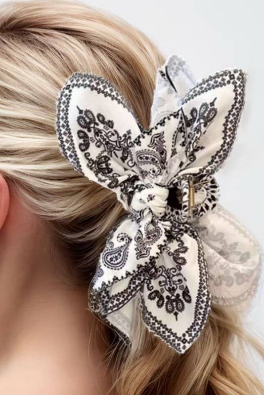 PAISLEY BOHO VINTAGE HAIR CLAW CLIPS