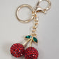 RHINESTONE CHERRY DROP KEYCHAIN BAG CHARM | 40KC127