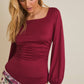 LONGSLEEVE SQUARE NECK BACK  BODYSUIT