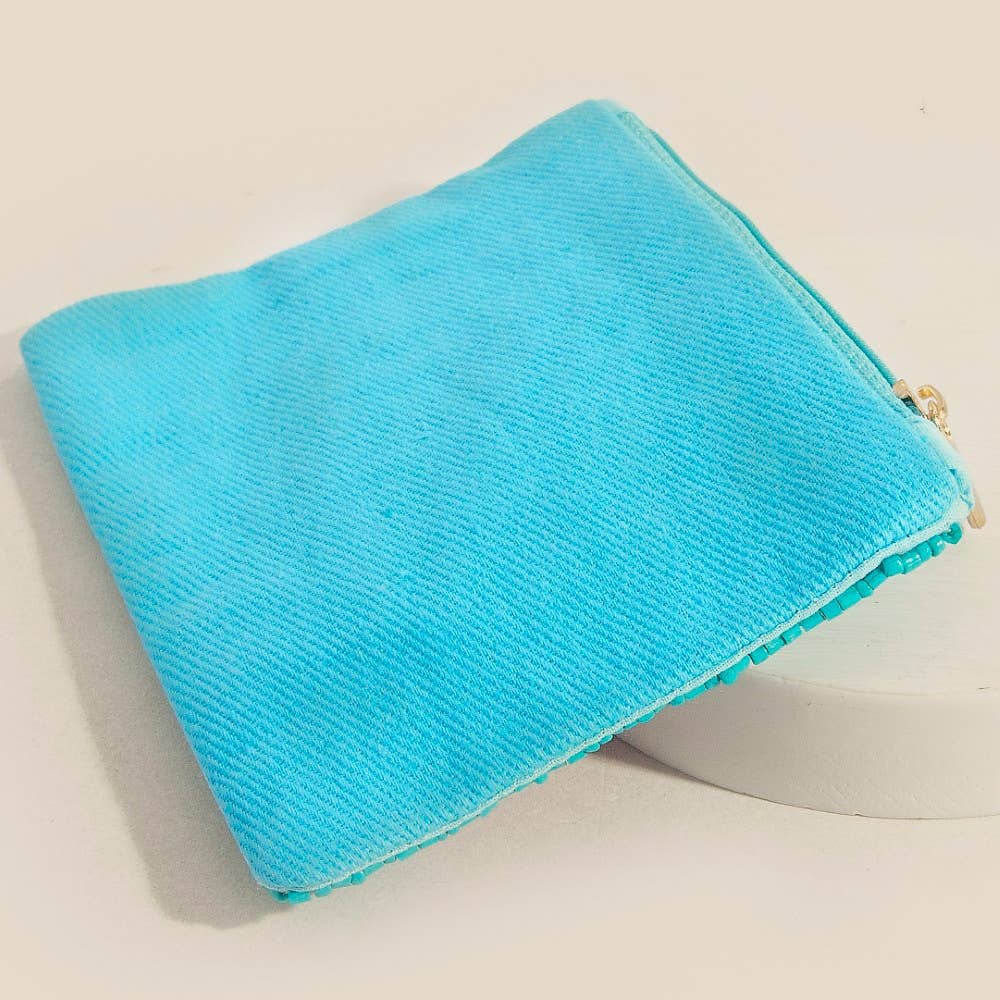 Out Of Here Airplane Beaded Coin Purse
