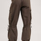 HIGH-RISE DRAWSTRING CARGO WIDE LEG PANTS