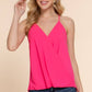 V-neck Surplice Woven Cami Top