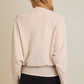 LONG SLEEVE BOAT NECK SHOULDER ZIPPER TOP