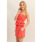 HF25E205-SET-Peplum Cami Top And Shorts Set