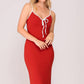 Contrast Techno Crepe Americana Midi Dress