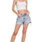 ...SI-27316 Distressed Hem Denim Shorts
