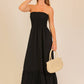 Strapless boho smocked top airflow maxi dress
