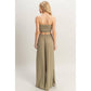 HF25E001-SET-Ruched Top And High Waist Pants Set