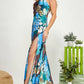 Midnight Botanica Satin Maxi Dress