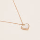 Gold Heart Pendant Necklace with Enamel and Crystal Charm