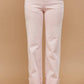 STRAIGHT LEG WASHED CUFFED JEANS Mauve