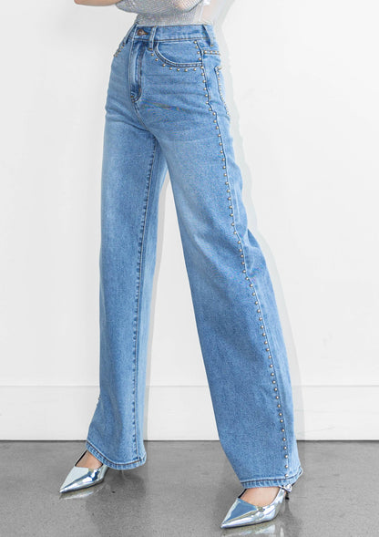 Stud Wide Leg Jeans