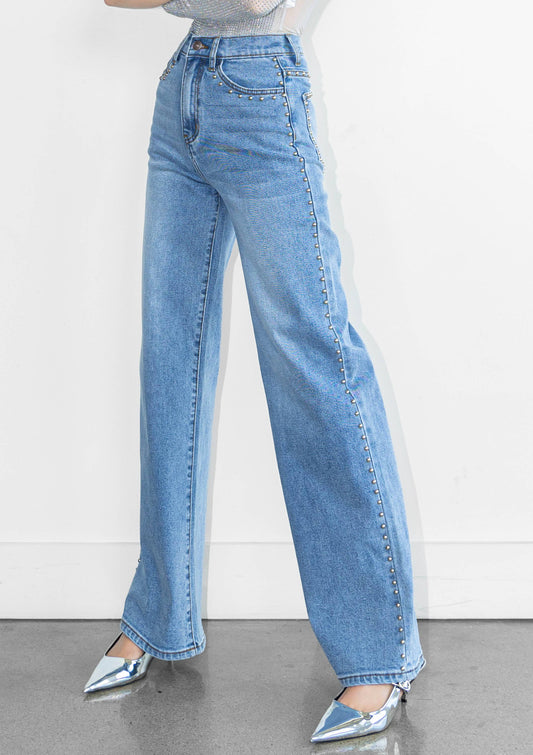 Stud Wide Leg Jeans