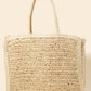 Straw Braided Rectangle Tote Bag