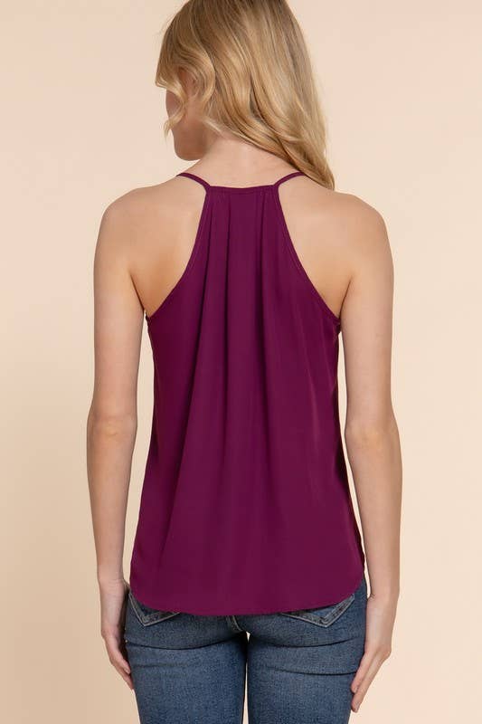 V-neck Surplice Woven Cami Top