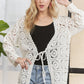 CESW3831- LONG SLEEVES CROCHET ELASTIC CARDIGAN