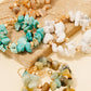 Semi Precious Stone Chip Beaded Hoop Dangle Earrings