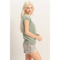 Textured Round Neck Dolman Sleeve Top