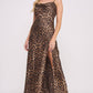 Savage Nights Leopard Satin Maxi Slip Dress
