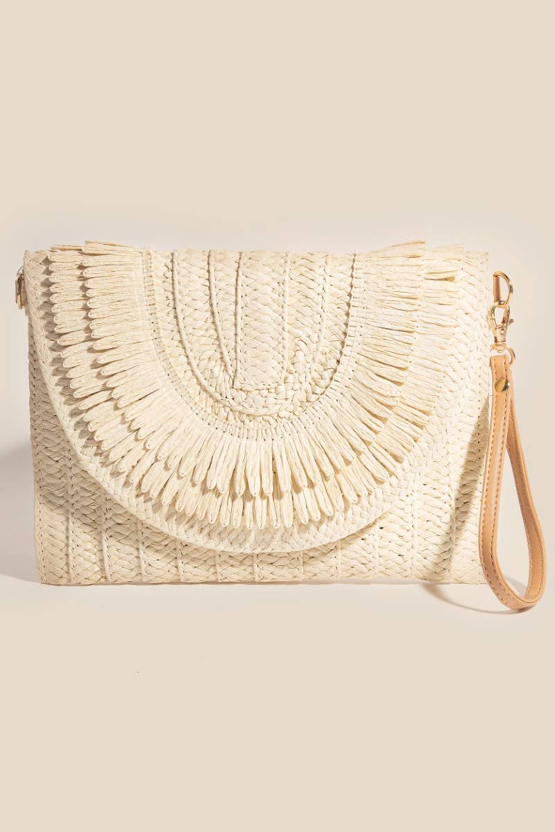 Intricate Paper Weave Envelope Clutch Bag
