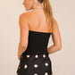Smocked Twist Front Bandeau Top