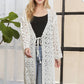 CESW3831- LONG SLEEVES CROCHET ELASTIC CARDIGAN