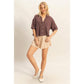 HF25A652-Linen Mid-Rise Flared Shorts