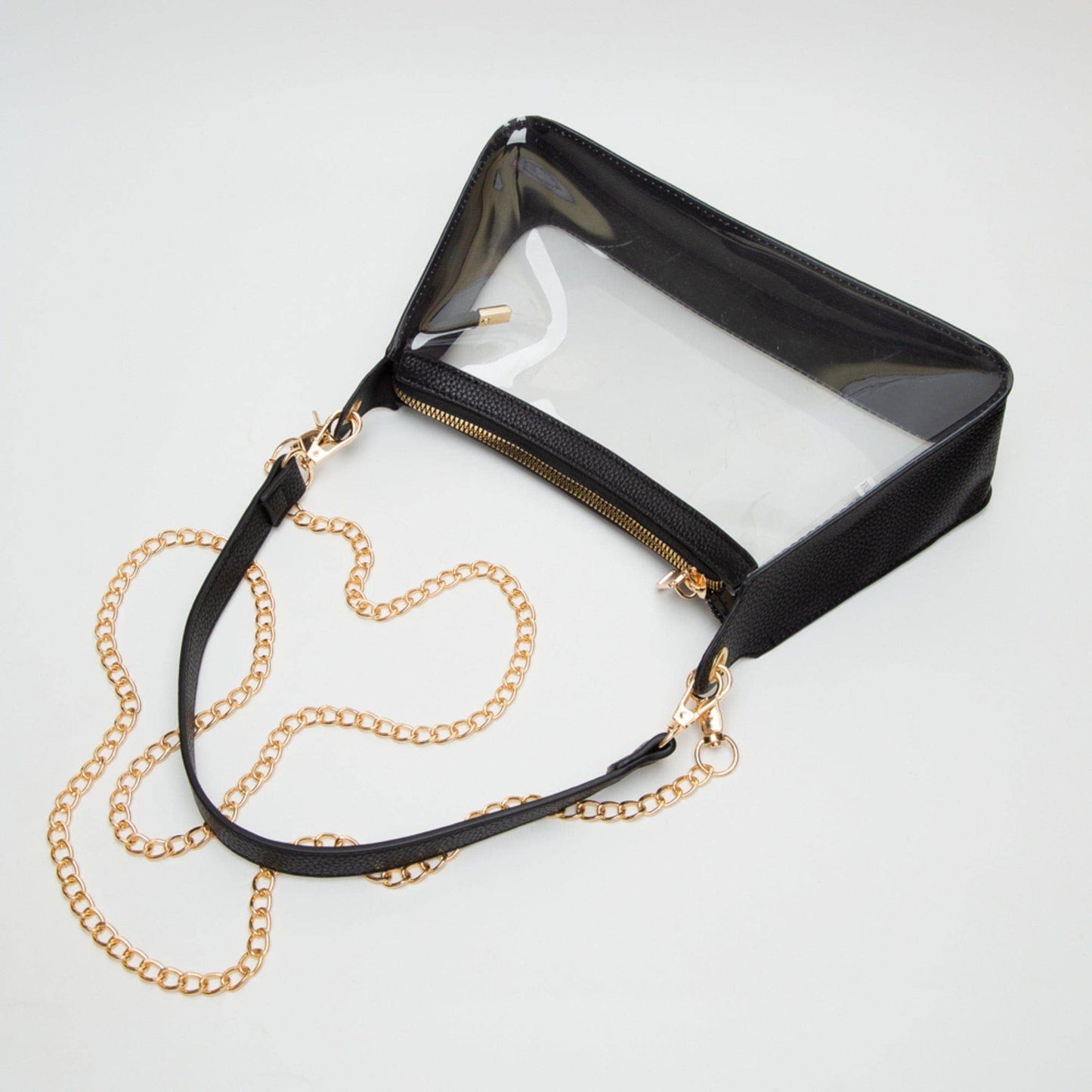Michele Clear Satchel Bag With Chain Strap