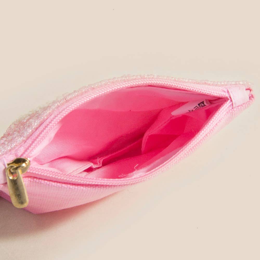 Pearl Heart Beaded Coin Purse