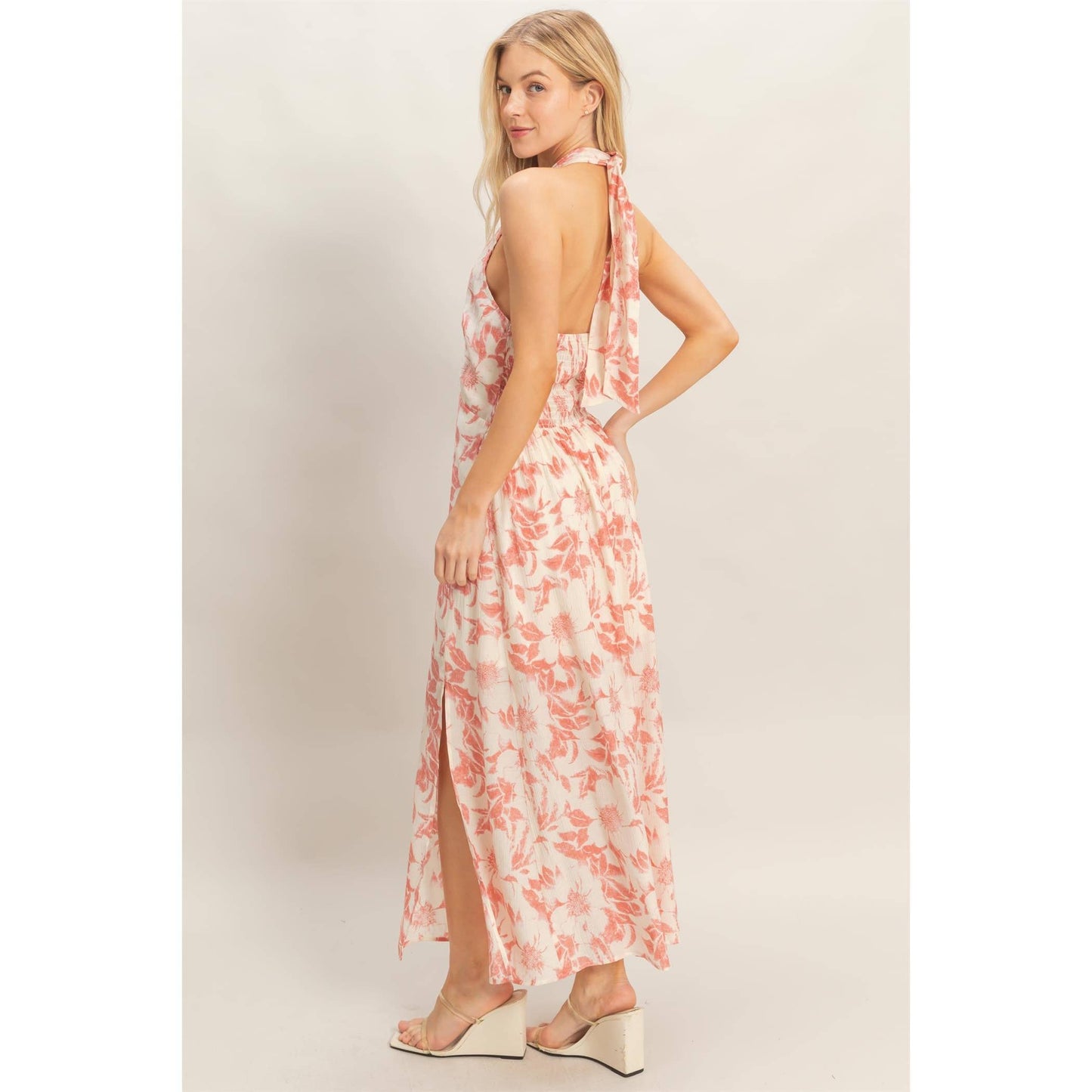 Floral Halter Neck Dress