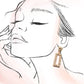 HAMMERED RECTANGLE DROP TITANIUM POST EARRINGS | 31E40439