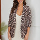 LEOPARD PRINT 3/4 RUCHED SLEEVE BLAZER(80172-LEOPARD#1)