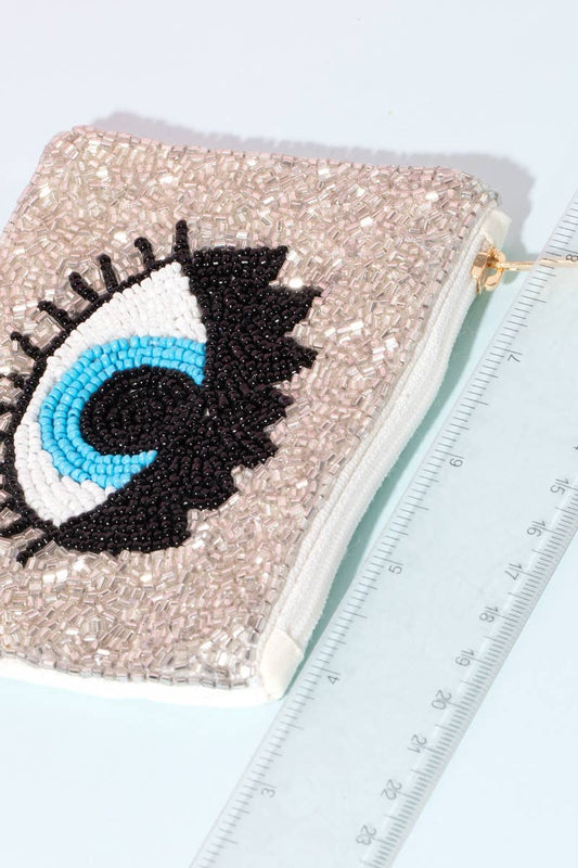 Beaded Evil Eye Coin Purse