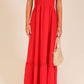 Strapless boho smocked top airflow maxi dress