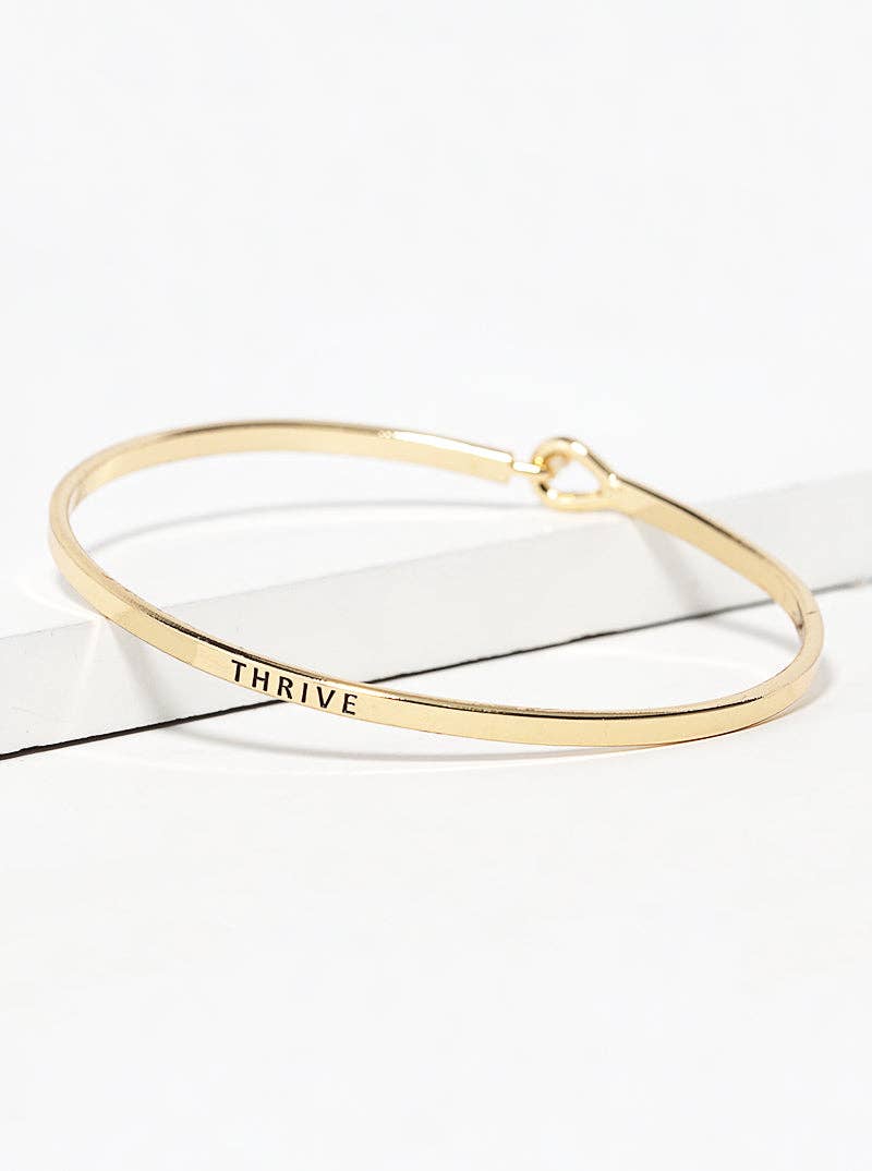 Thrive Engraved Inspirational Bangle Bracelet