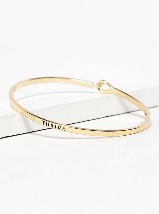 Thrive Engraved Inspirational Bangle Bracelet